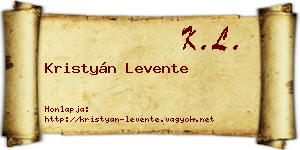Kristyán Levente névjegykártya