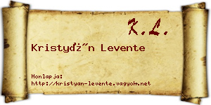 Kristyán Levente névjegykártya
