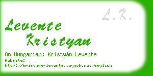 levente kristyan business card