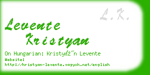 levente kristyan business card